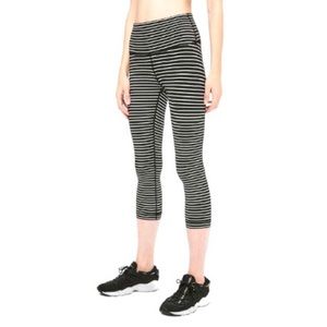 Lululemon Wunder Under Crop (High-Rise) *21" Parallel Stripe Black White Size 10